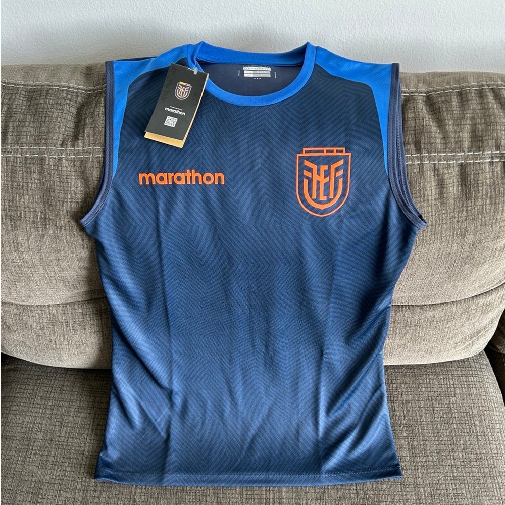Marathon Authentic Ecuador Team Training Sleeveless Soccer Jersey Men’s Sz: S